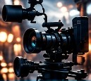 Cinema camera rigged for cinematic design
